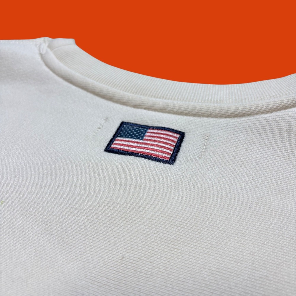Miramar Club Mens Cream Nautical Flag Embroidered Crewneck Sweatshirt Small - Picture 6 of 8